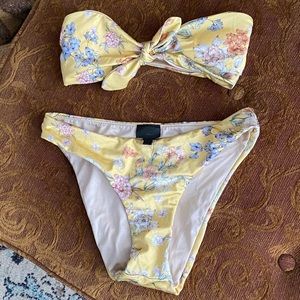 Pacsun (LA HEARTS) yellow floral bikini